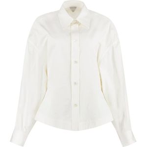 Bottega Veneta, Dames, Blouses & Shirts, Beige, Maat: XS Katoen,