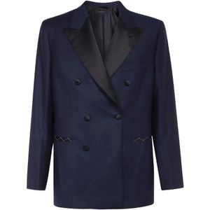 Brioni, Heren, Jassen, Blauw, Maat: XL Wol,