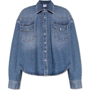 Vetements, Dames, Blouses & Shirts, Blauw, Maat: XS Denim,