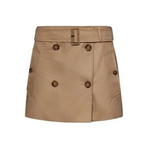 Burberry Beige Trench-Style Rok - Aw23 Collectie , Beige , Dames , Maat: XS