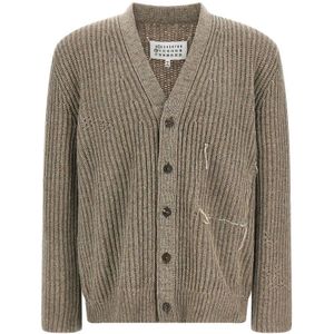 Maison Margiela, Heren, Truien, Beige, Maat: L Wol,