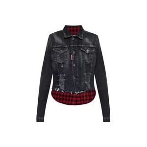 Dsquared2 Stijlvolle Zwarte Denim Jas , Black , Dames , Maat: XS