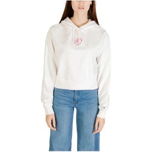 Tommy Jeans, Dames, Sweatshirts & Hoodies, Wit, Maat: M Katoen,