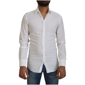 Dolce & Gabbana - Gold - Overhemd - Wit - Slim Fit - Katoen
