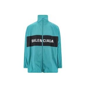 Balenciaga Groene Jas met Logo Detail , Green , Heren , Maat: S