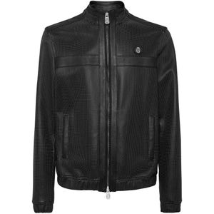 Billionaire, Heren, Jassen, Zwart, Maat: M Leer,