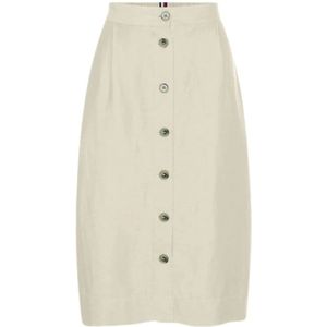 Tommy Hilfiger, Dames, Rokken, Grijs, Maat: XL Linnen,