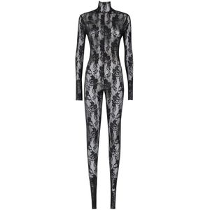 Norma Kamali, Dames, Jumpsuits & Playsuits, Zwart, Maat: S Leer,