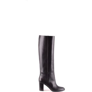 Dsquared2 Grijze Leren Laarzen met Brede Hak - Semi-Formele Stijl , Black , Dames , Maat: 36 EU