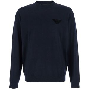 Emporio Armani, Heren, Truien, Blauw, Maat: S Wol,