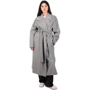 Max Mara, Dames, Mantels, Grijs, Maat: S