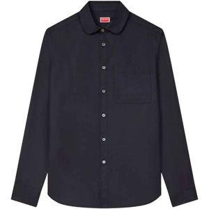Kenzo, Heren, Overhemden, Zwart, Maat: M Katoen,