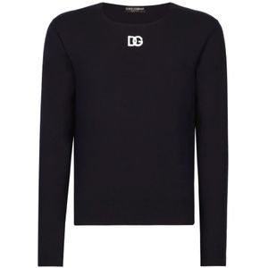Dolce & Gabbana, Heren, Sweatshirts & Hoodies, Blauw, Maat: M Wol,