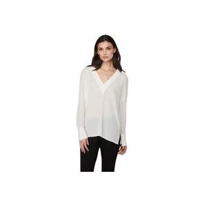 Twinset Witte Oversized V-Hals Trui , White , Dames , Maat: M