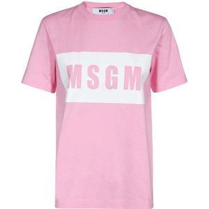 Msgm, Dames, Tops, Roze, Maat: 2XS Katoen,