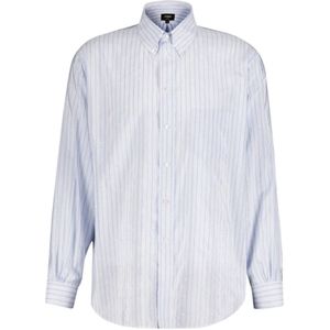 Fendi, Heren, Overhemden, Blauw, Maat: L Katoen,