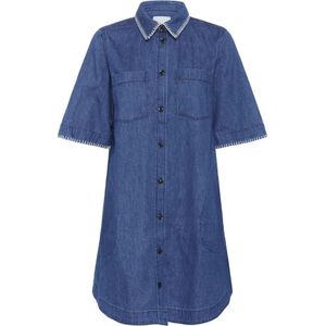 Part Two, Dames, Jurken, Blauw, Maat: S Katoen,