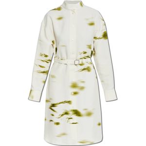 Salvatore Ferragamo, Dames, Jurken, Beige, Maat: 2XS Leer,
