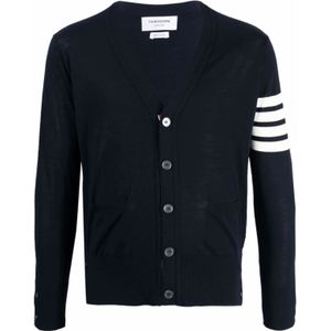 Thom Browne, Heren, Truien, Blauw, Maat: L Wol,