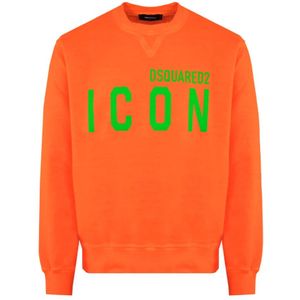 Dsquared2, Heren, Sweatshirts & Hoodies, Oranje, Maat: L Katoen,