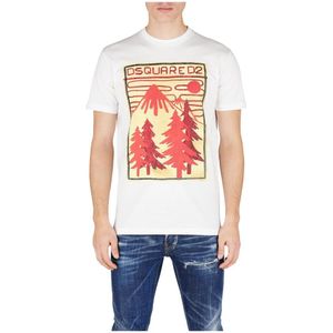 Dsquared2, Heren, Tops, Wit, Maat: S Katoen,