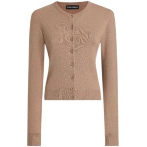 Dolce & Gabbana, Dames, Truien, Bruin, Maat: XS Kasjmier,