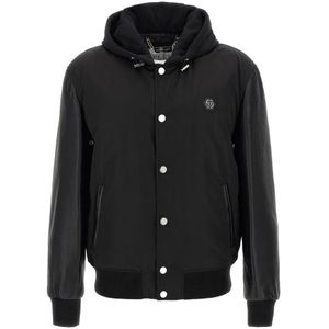 Philipp Plein, Heren, Jassen, Zwart, Maat: M Nylon,