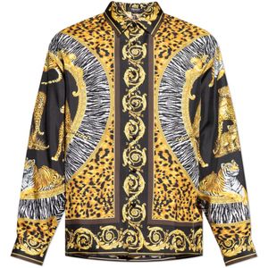 Versace, Heren, Overhemden, Veelkleurig, Maat: S Zijde,
