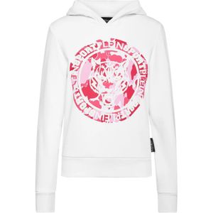 Plein Sport - Hoodie Sweatshirt Carbon Tiger - Wit - Dames - Katoen