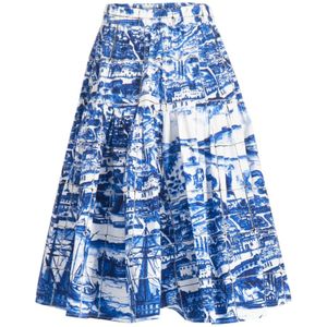 Samantha Sung, Dames, Rokken, Blauw, Maat: M Katoen,