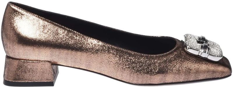 Baldinini - Metallic Suede Court Shoe - Geel - Dames