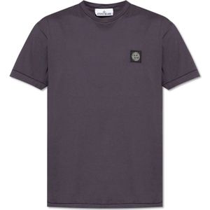 Stone Island, Heren, Tops, Paars, Maat: L Katoen,