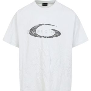 Balenciaga Boxy T-shirt Casual Stijl , White , Heren , Maat: L