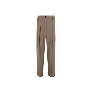 Ganni Melange Plooi Losse Broek , Brown , Dames , Maat: S