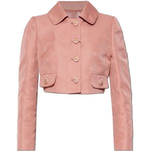 Dolce & Gabbana, Dames, Jassen, Roze, Maat: 3XS Katoen,