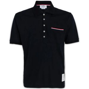 Thom Browne, Heren, Tops, Blauw, Maat: S Katoen,