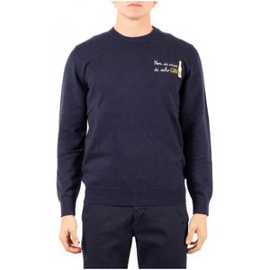 Saint Barth, Heren, Truien, Blauw, Maat: S Wol,