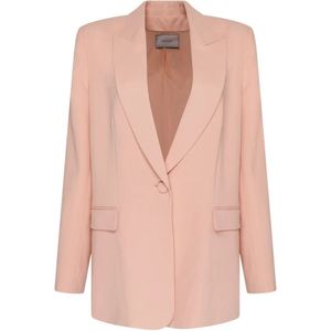 Twinset, Dames, Jassen, Roze, Maat: 2XL Poliester,