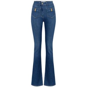 Elisabetta Franchi, Dames, Jeans, Blauw, Maat: W30 Denim,