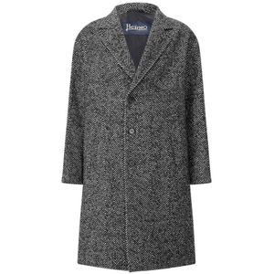 Herno, Heren, Mantels, Zwart, Maat: M Wol,