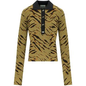 Ganni, Dames, Truien, Bruin, Maat: M