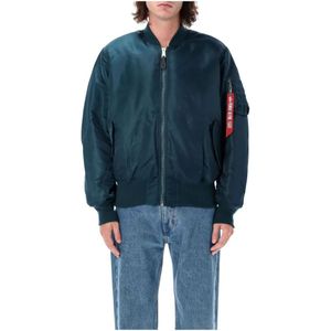 Alpha Industries, Heren, Jassen, Blauw, Maat: XL Nylon,