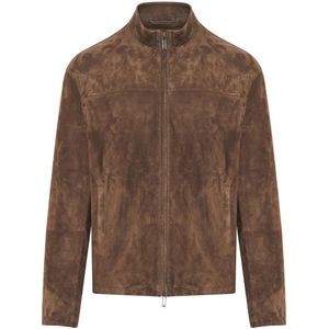 Emporio Armani, Heren, Jassen, Bruin, Maat: L Suède,