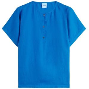 Aspesi, Dames, Blouses & Shirts, Blauw, Maat: 2XS Linnen,