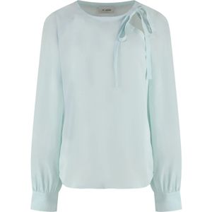 ST. John, Dames, Blouses & Shirts, Blauw, Maat: S Zijde,