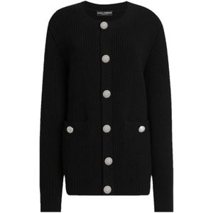 Dolce & Gabbana, Dames, Truien, Zwart, Maat: S Wol,