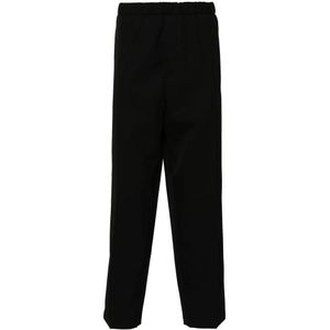 Jil Sander, Heren, Broeken, Zwart, Maat: XL Wol,