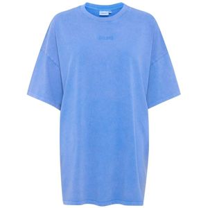 Gestuz, Dames, Tops, Blauw, Maat: L Katoen,