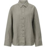 Samsøe Samsøe - Blouse - Groen - Dames - Linnen