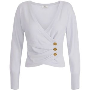 Elisabetta Franchi, Dames, Tops, Wit, Maat: L